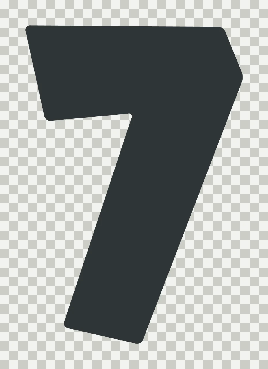 Number 7 Black Numeric Seven Digit Character minimalist bold transparency and detail preview thumbnail
