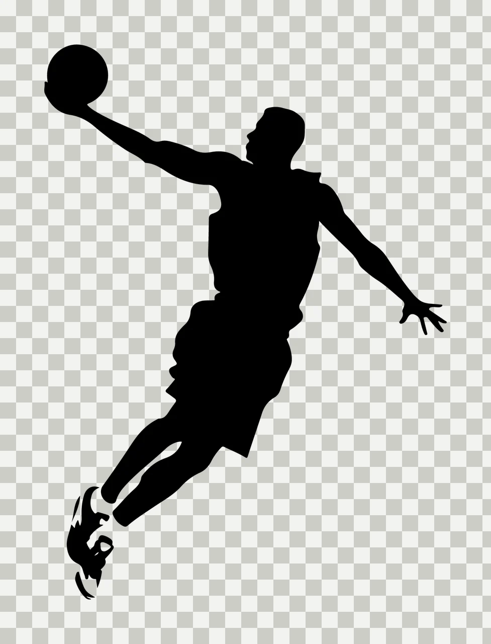 Can Glass Wrap Basketball Player Midair Silhouette transparency and detail preview thumbnail