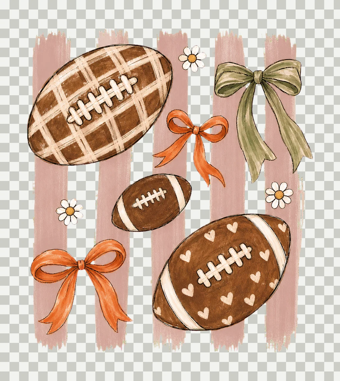 Striped Football Polka Dot Bows sublimation Variation D transparency and detail preview thumbnail