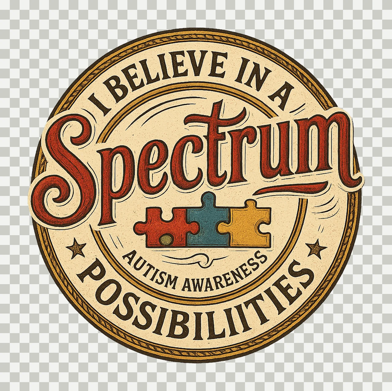 believe in spectrum of possibilities Autism Awareness Design transparency and detail preview thumbnail