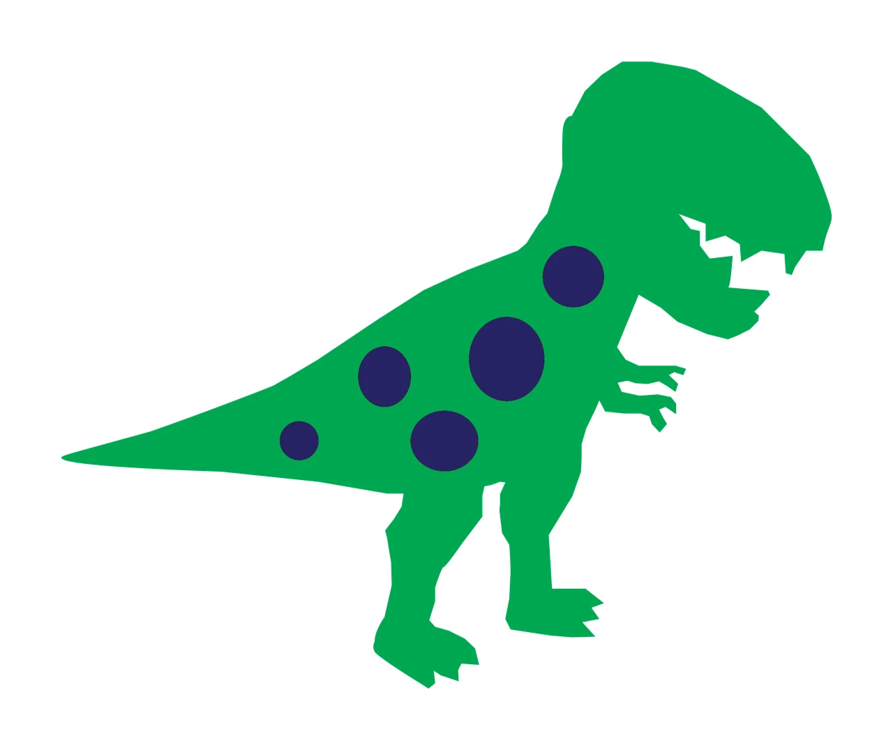 Dinosaur Standing With Tail And Teeth In Black
