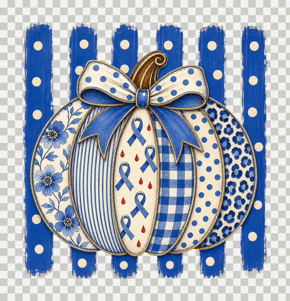 Diabetes Awareness Pumpkin Blue Coquette bundle 04 transparency and detail preview thumbnail