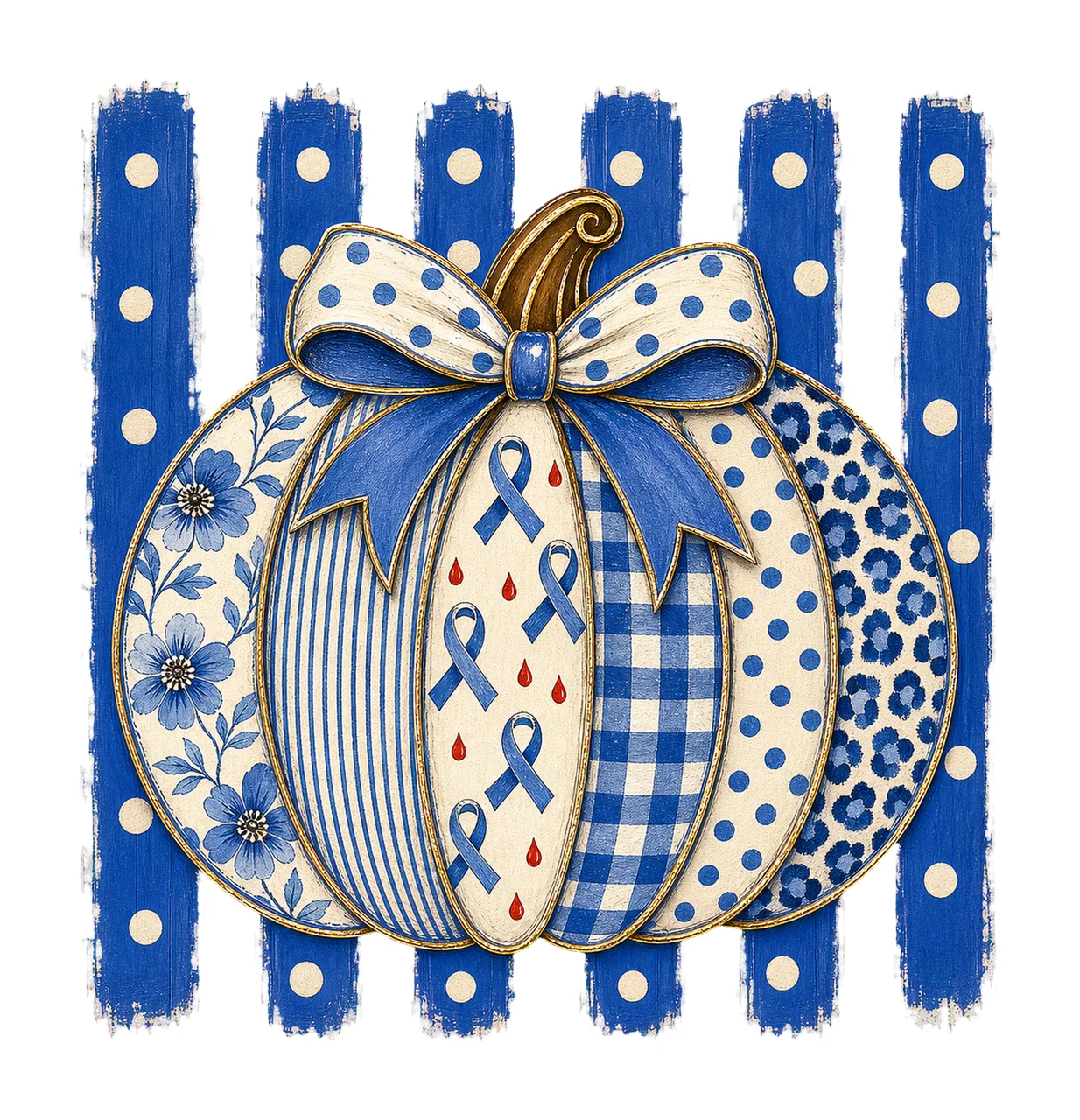 Diabetes Awareness Pumpkin Blue Coquette bundle 04