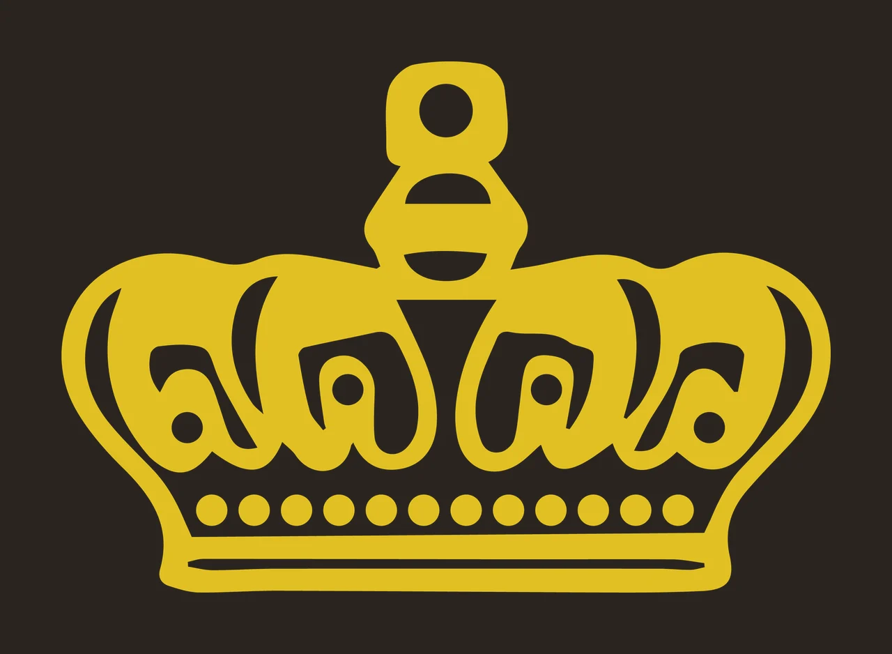 Black Ornate Crown Silhouette With Spherical Decorative Border circles contrast preview thumbnail