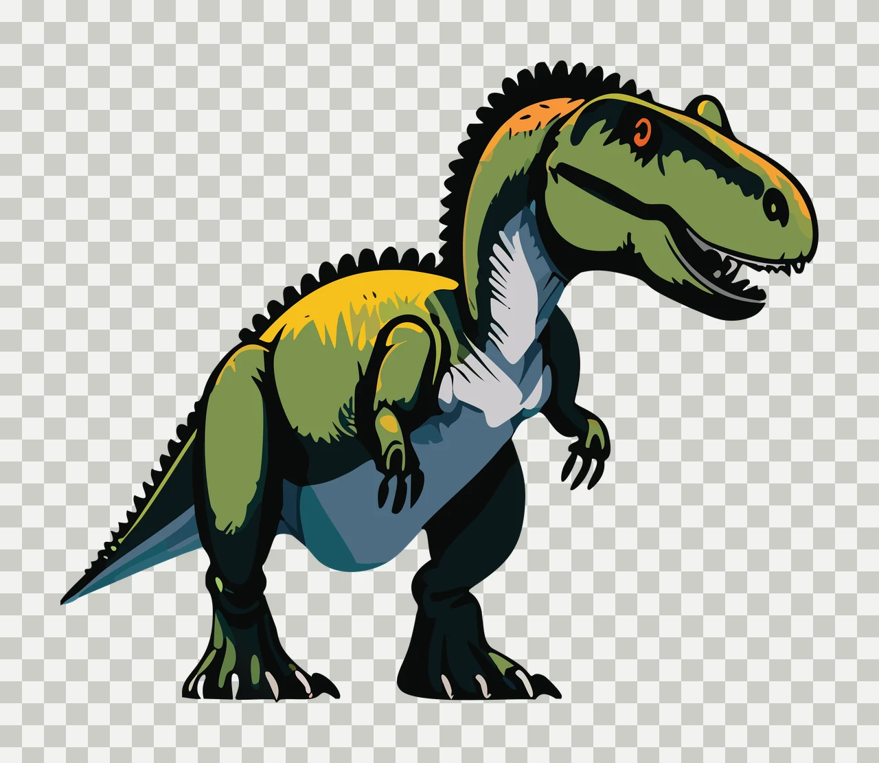 Dinosaur Silhouette With Textured Surface standing claws teeth transparency and detail preview thumbnail