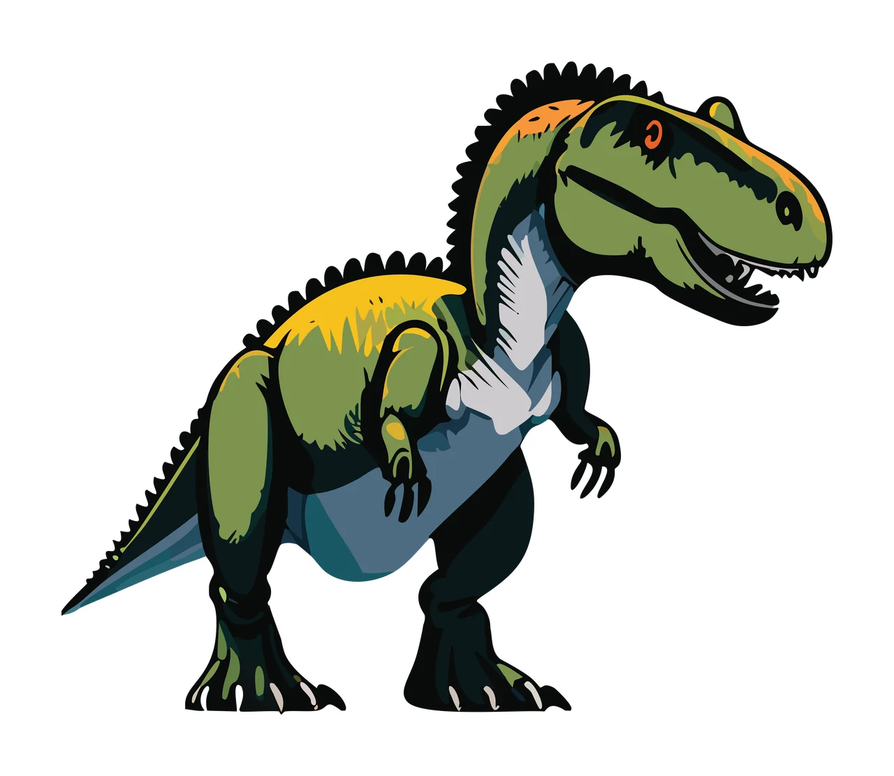 Dinosaur Silhouette With Textured Surface standing claws teeth
