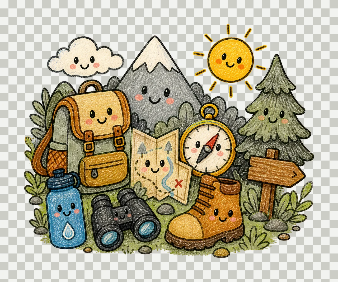 hiking outdoor 04 cozy crayon sublimation instant shirt transparency and detail preview thumbnail