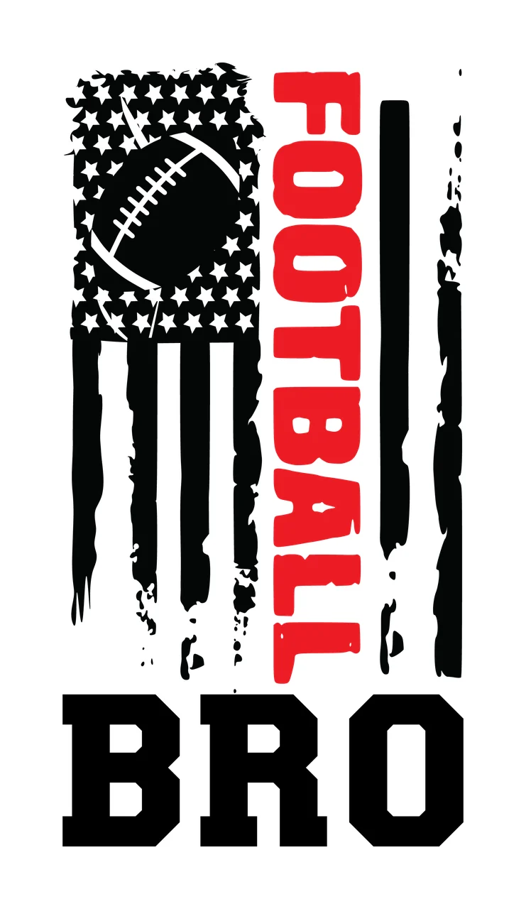 Football Bro Flag Vertical Graphic stripes distressed black