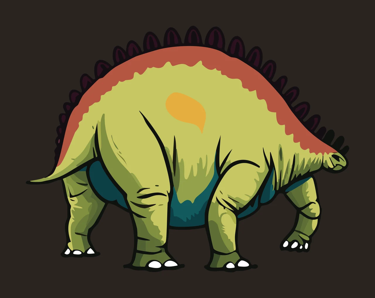 Dinosaur Black Silhouette Of Plated standing plates spikes contrast preview thumbnail