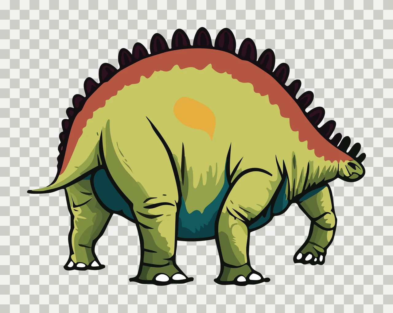 Dinosaur Black Silhouette Of Plated standing plates spikes transparency and detail preview thumbnail