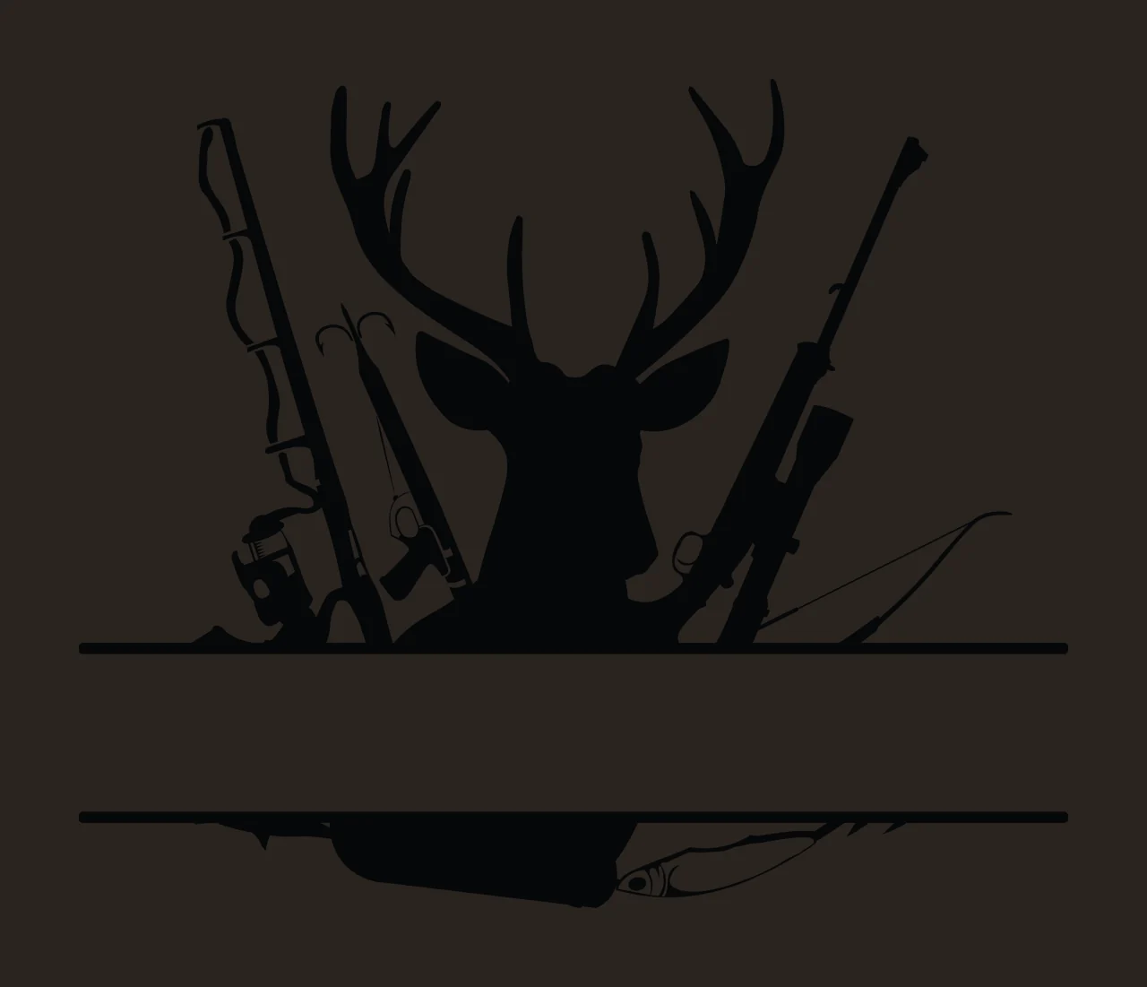 Deer Monogram Hunting Fishing Character 10 hunter buck antlers contrast preview thumbnail