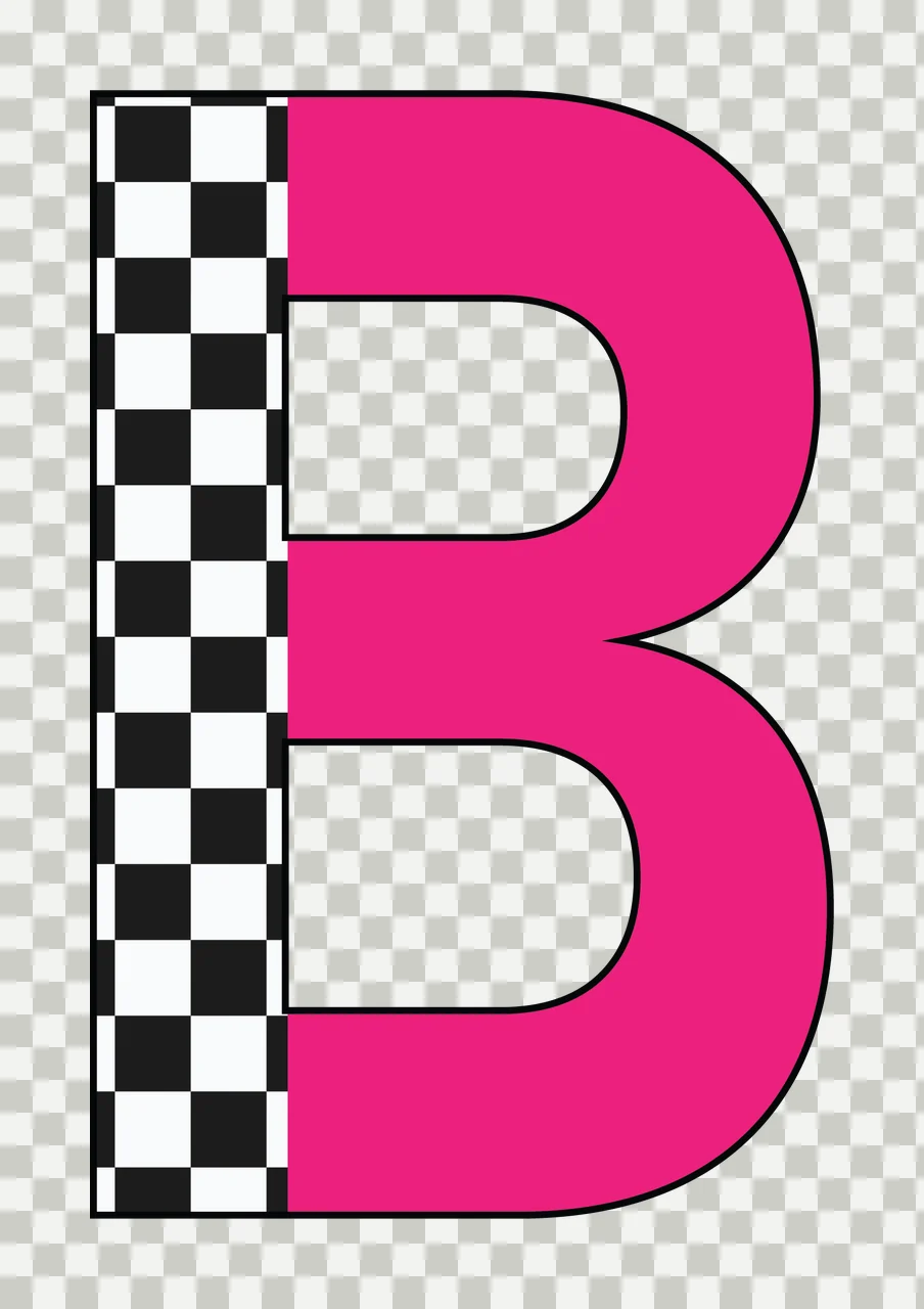 Can Glass Wrap B Pink Letter With Checkered transparency and detail preview thumbnail