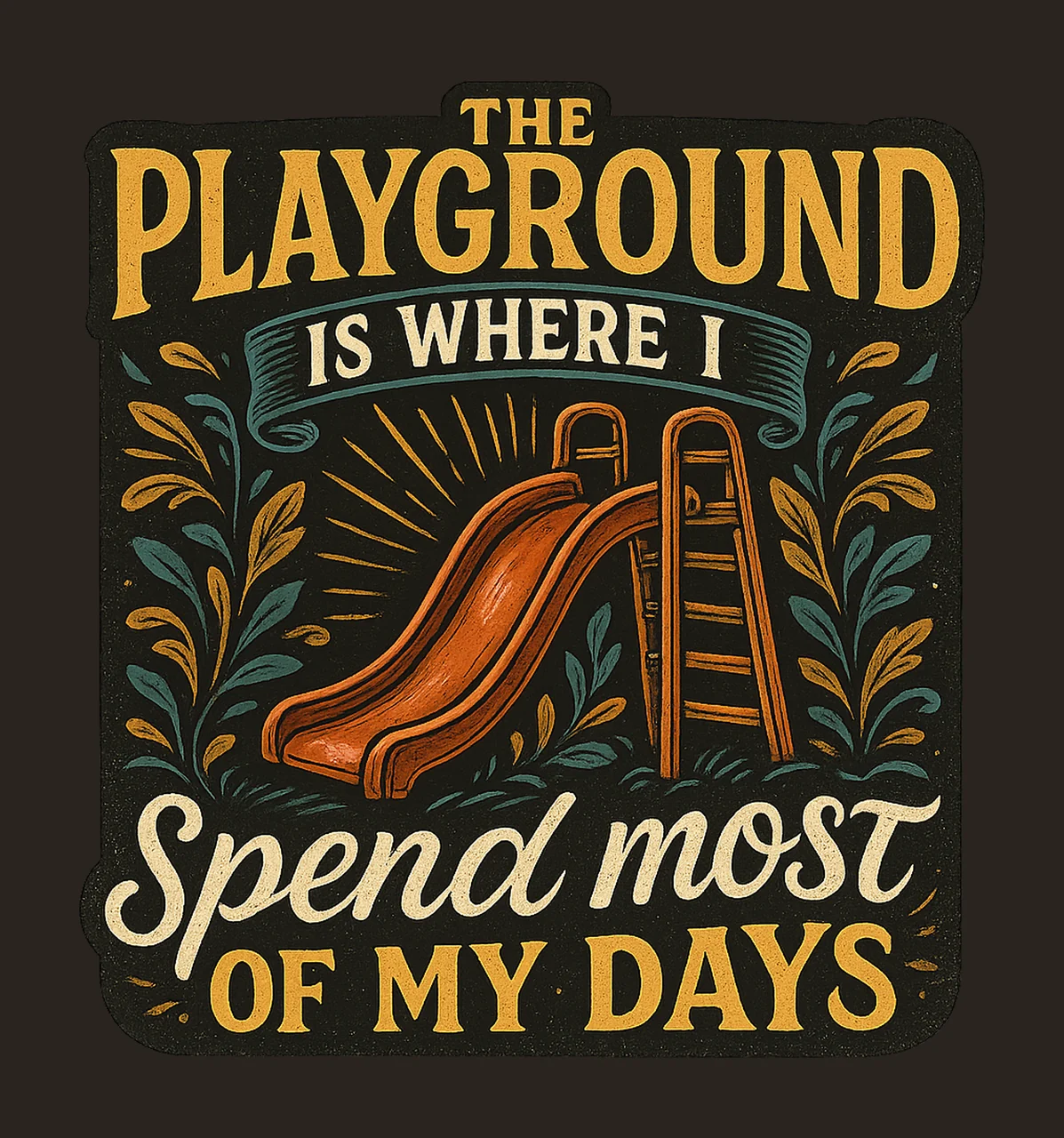 Kindergarten Teacher Shirt Playground Days Design Teacher contrast preview thumbnail