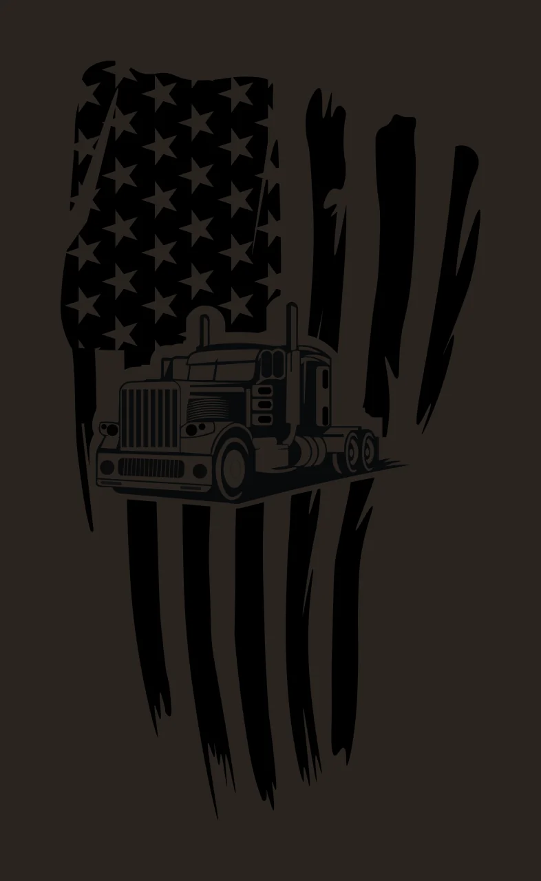 Truck Flag American Silhouette Graphic stars stripes black contrast preview thumbnail