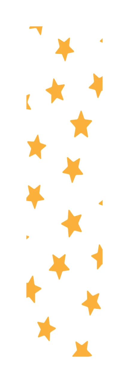 Scattered stars Illustration with five-pointed stars and pattern in yellow, orange and white
