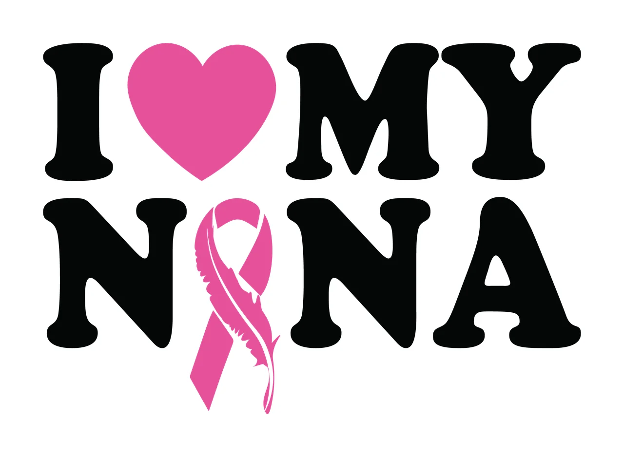 I Heart I My Nona Typography Design declaring ribbon letters