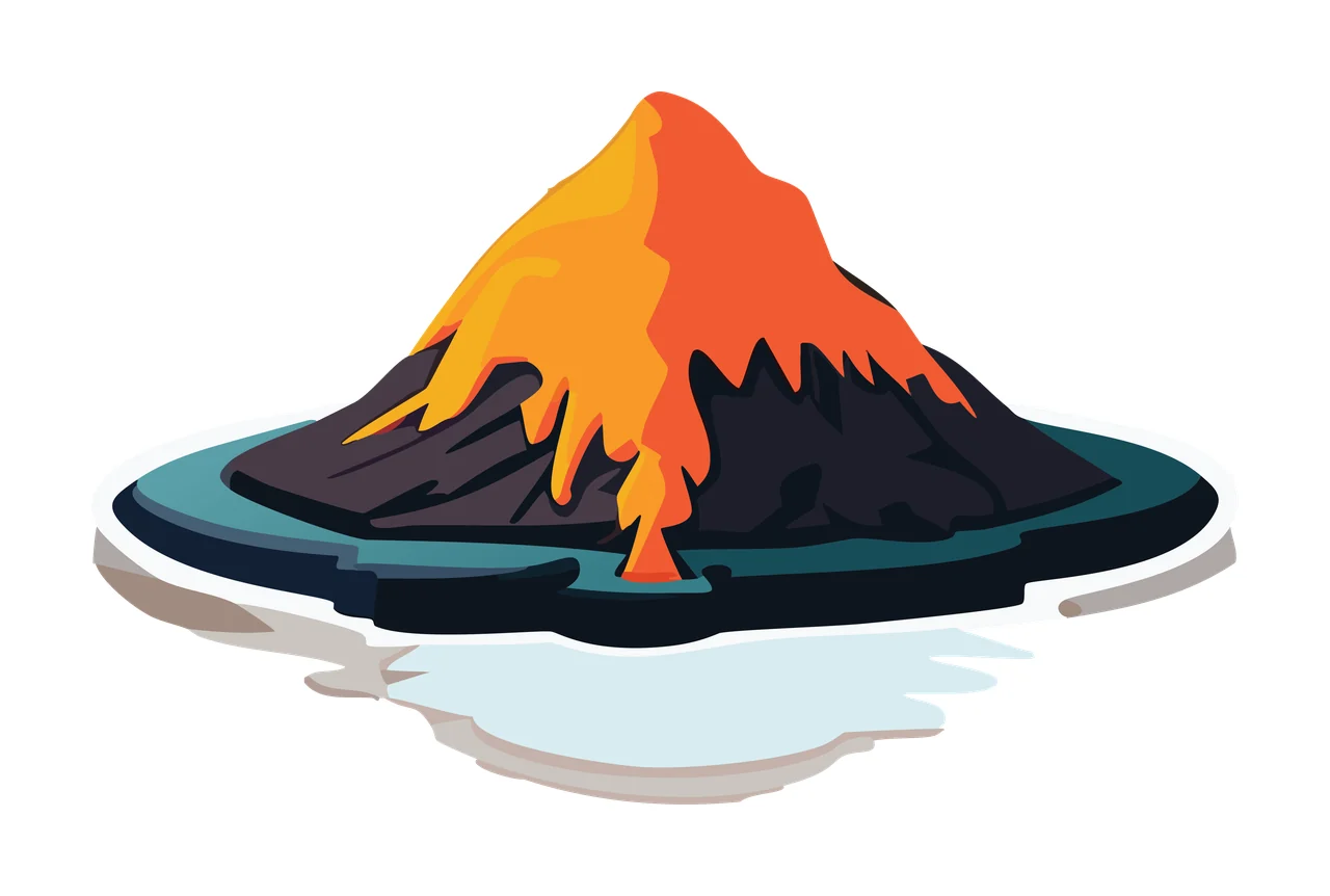 Black Mountain Silhouette With Reflective Base resting water