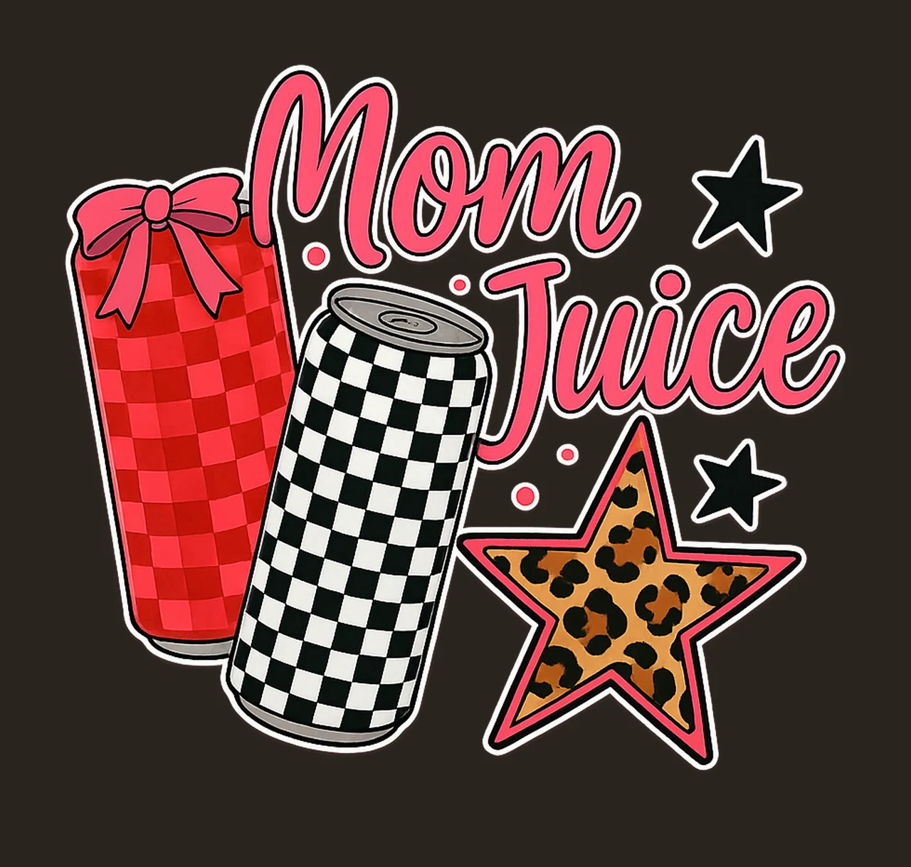 Mom Juice checkered lopard bow ORIGINAL She Just Mom contrast preview thumbnail