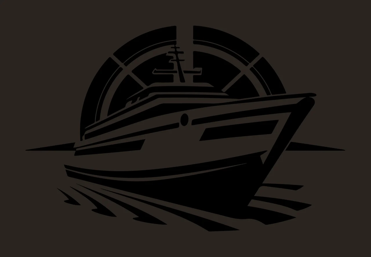 Ship Silhouette With Circular Detail sailing hull deck circle contrast preview thumbnail