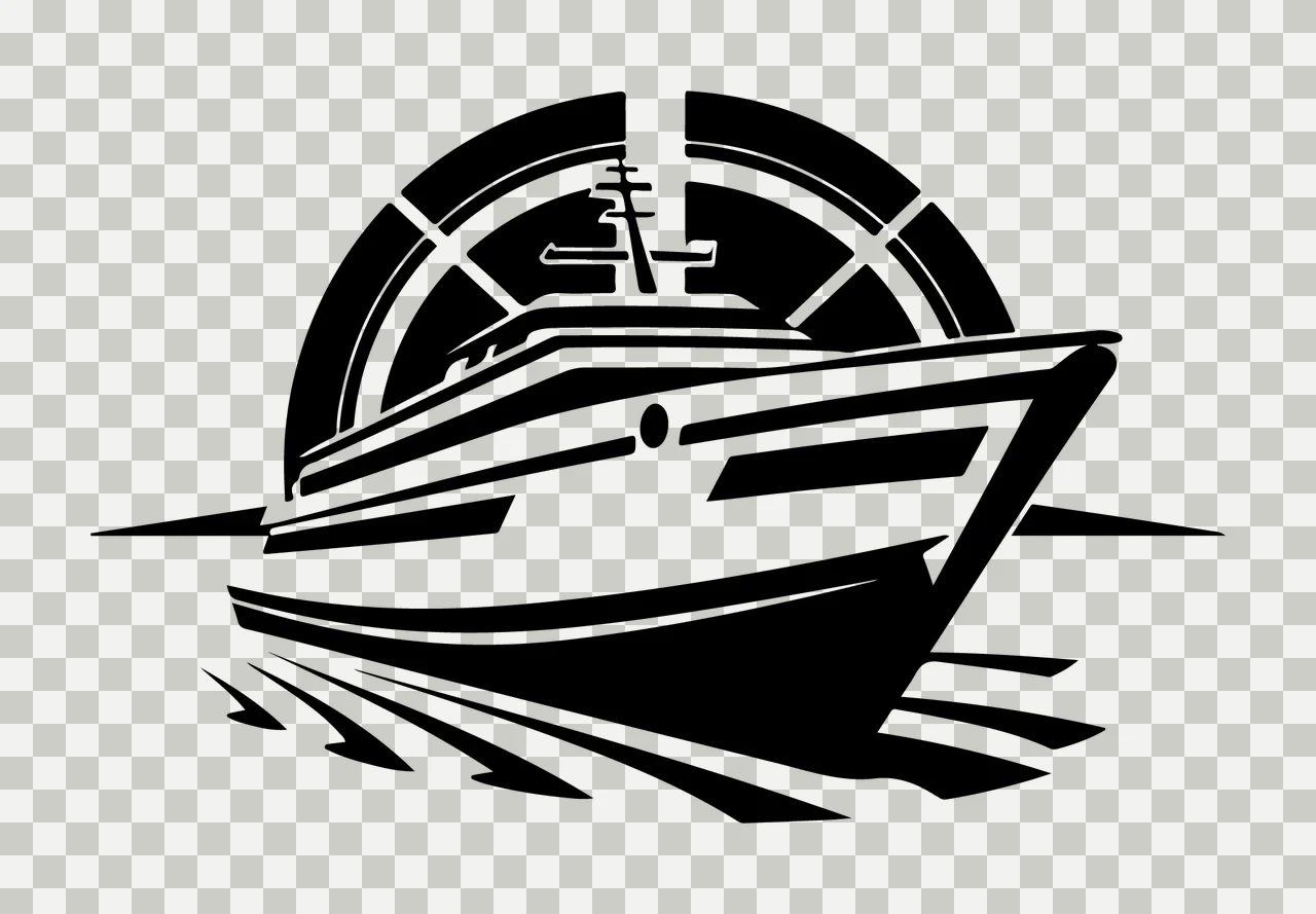 Ship Silhouette With Circular Detail sailing hull deck circle transparency and detail preview thumbnail