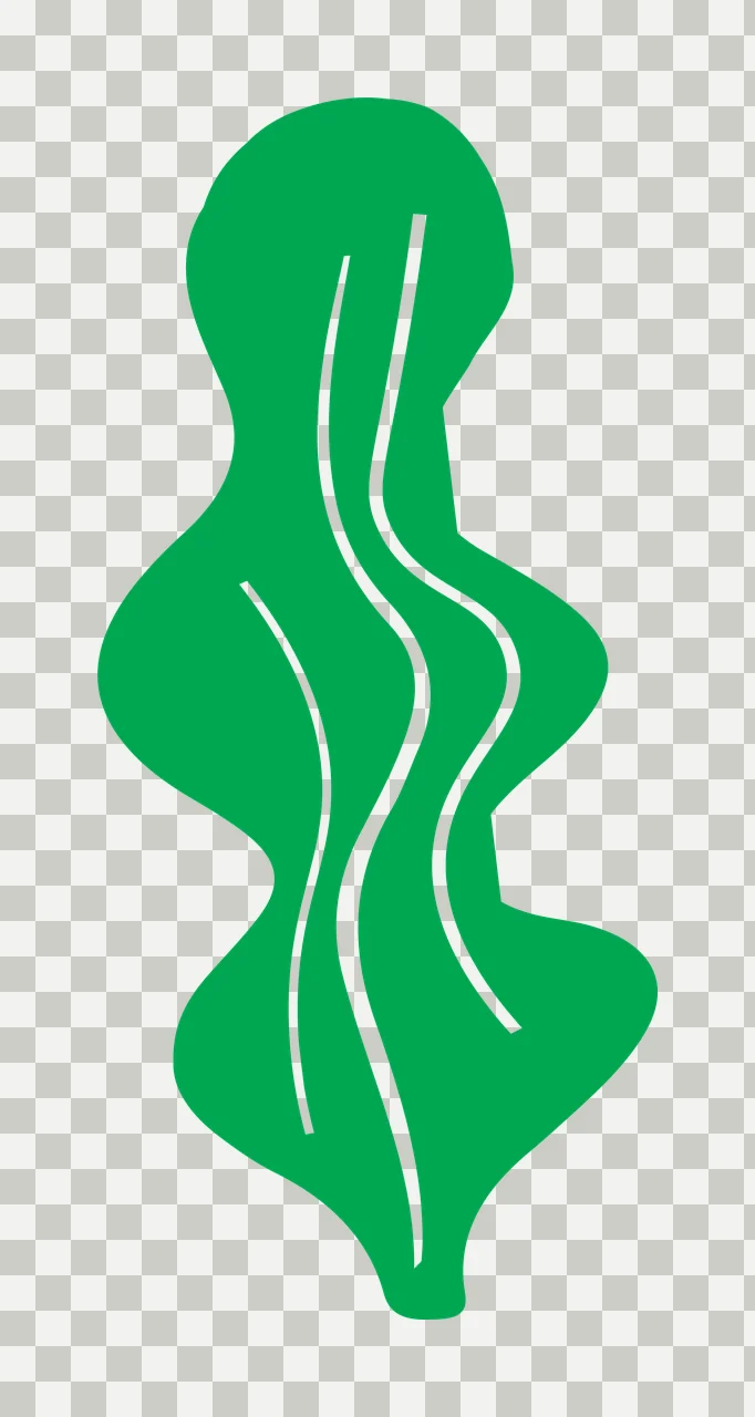 Abstract Organic Shape With Vertical Interior Flowing White lines transparency and detail preview thumbnail