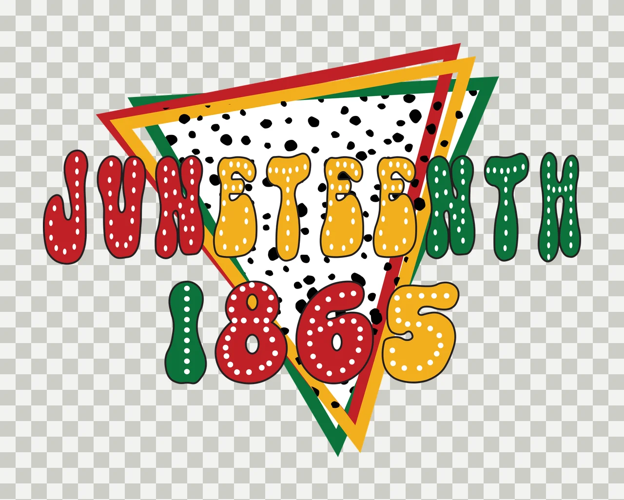 Juneteenth 1865 Triangular Graphic Emblem Triangle shape Overlapping transparency and detail preview thumbnail