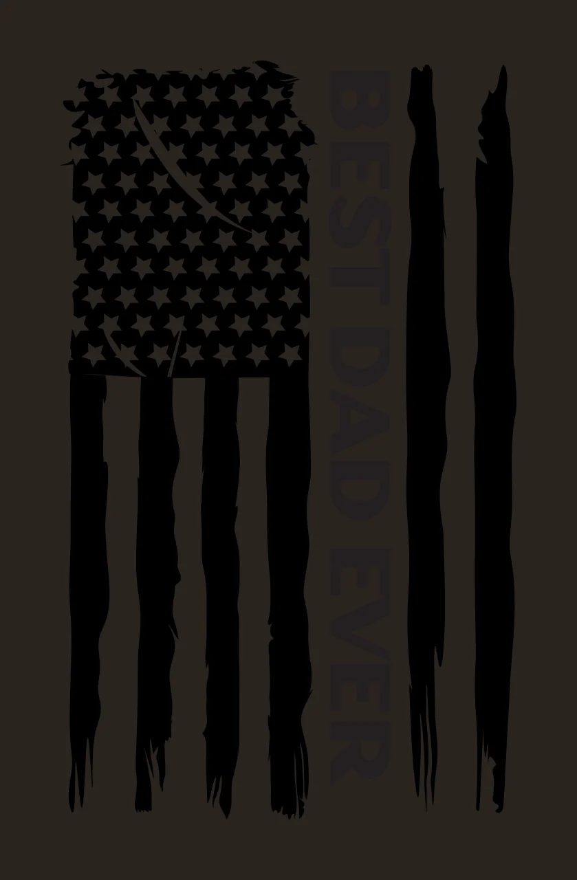 BEST DAD EVER Typography Design with black and white American flag with stars and stripes and vertical text 'BEST DAD EVER' contrast preview thumbnail