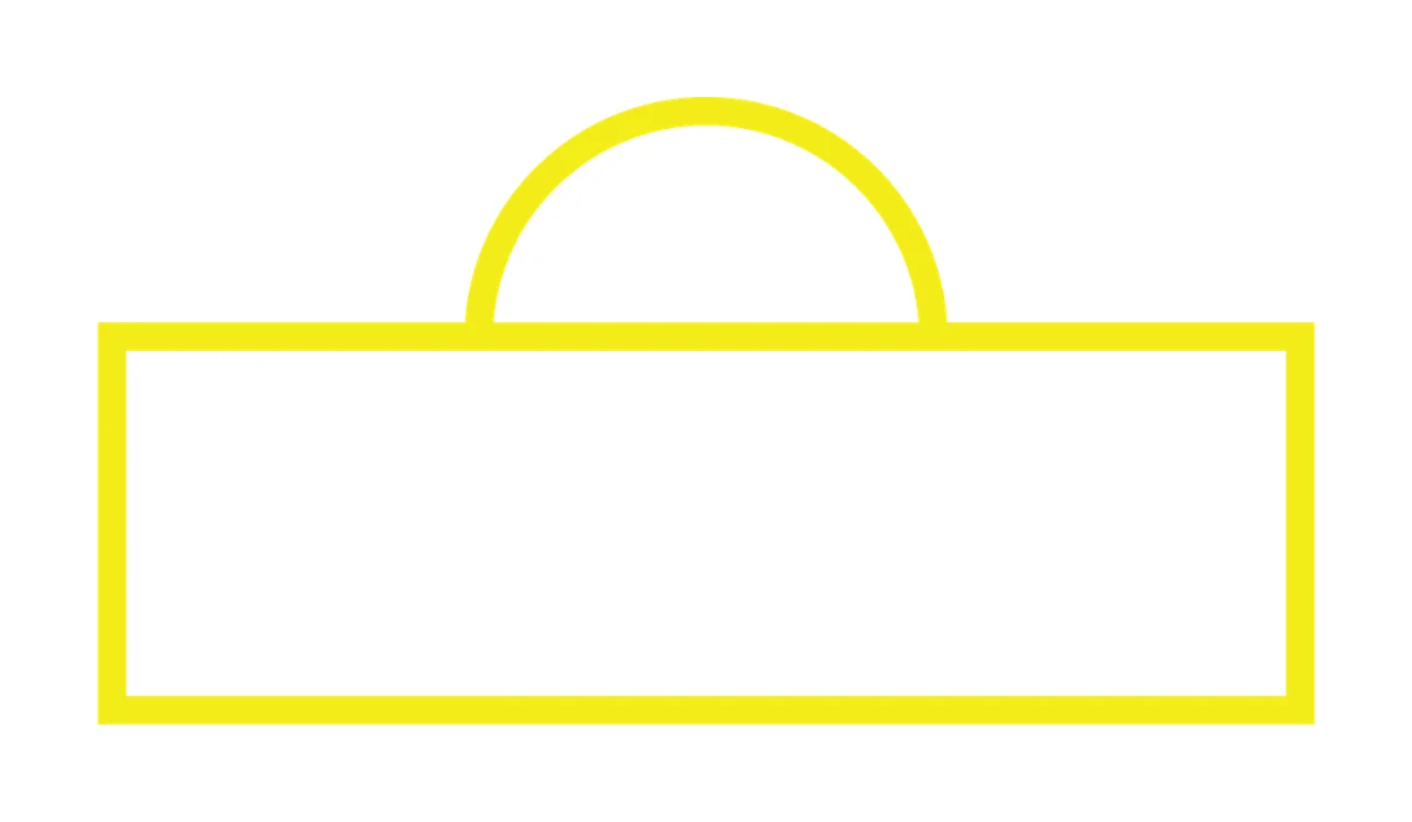 Black Outline Of A Rectangle With Rounded Top semicircle line