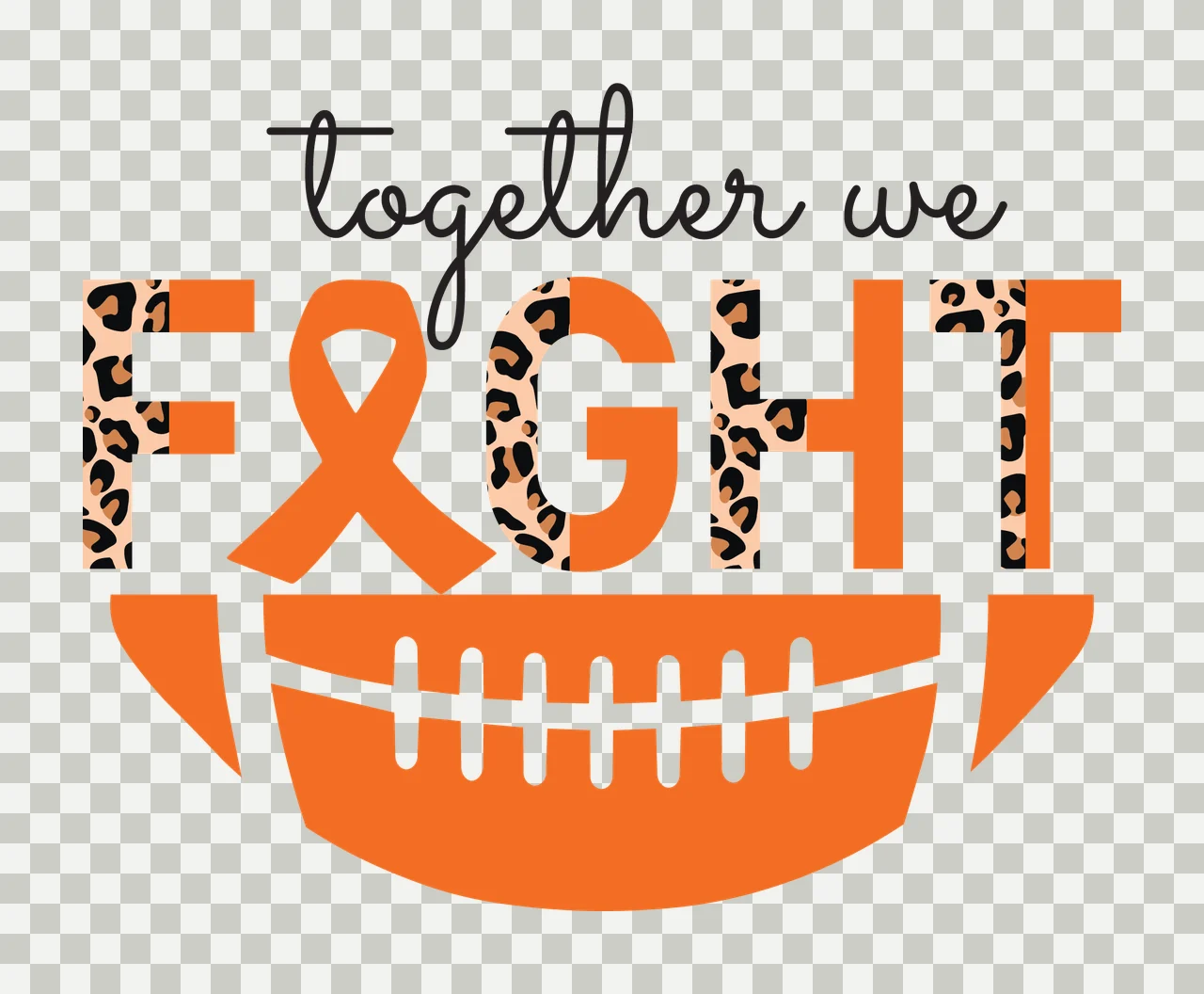 Awareness Together We Fight Football Logo support ribbon graphic transparency and detail preview thumbnail
