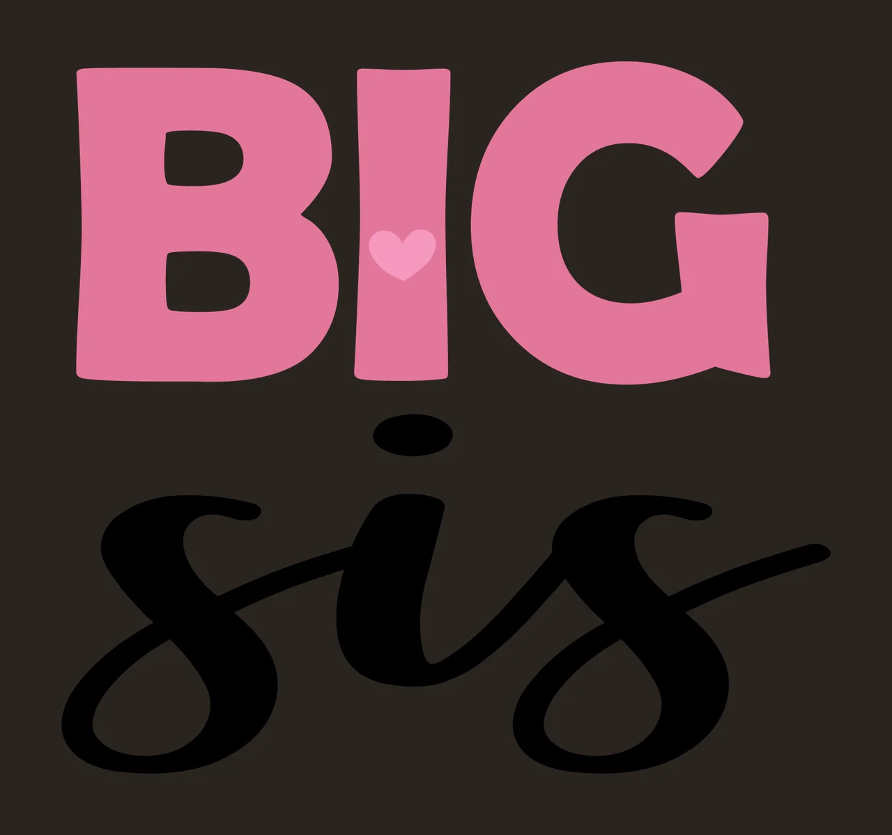 Big Sis Text With Script typography mixed font black words contrast preview thumbnail