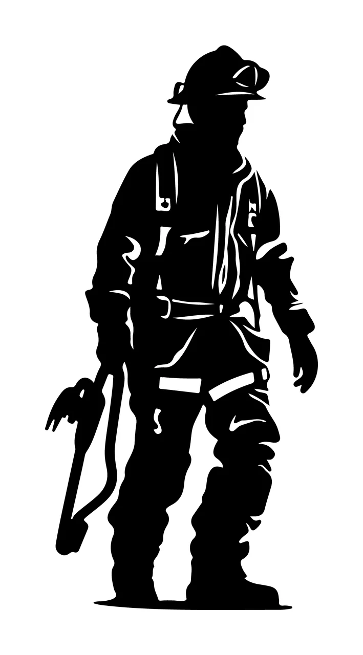 Can Glass Wrap Black Silhouette Of Firefighter