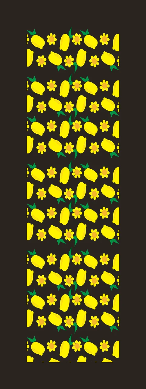 Black Lemon Fruit Pattern flower silhouette white repeat monochrome contrast preview thumbnail