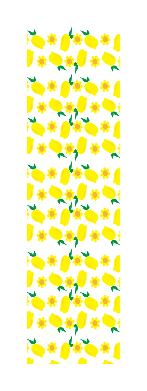 Black Lemon Fruit Pattern flower silhouette white repeat monochrome