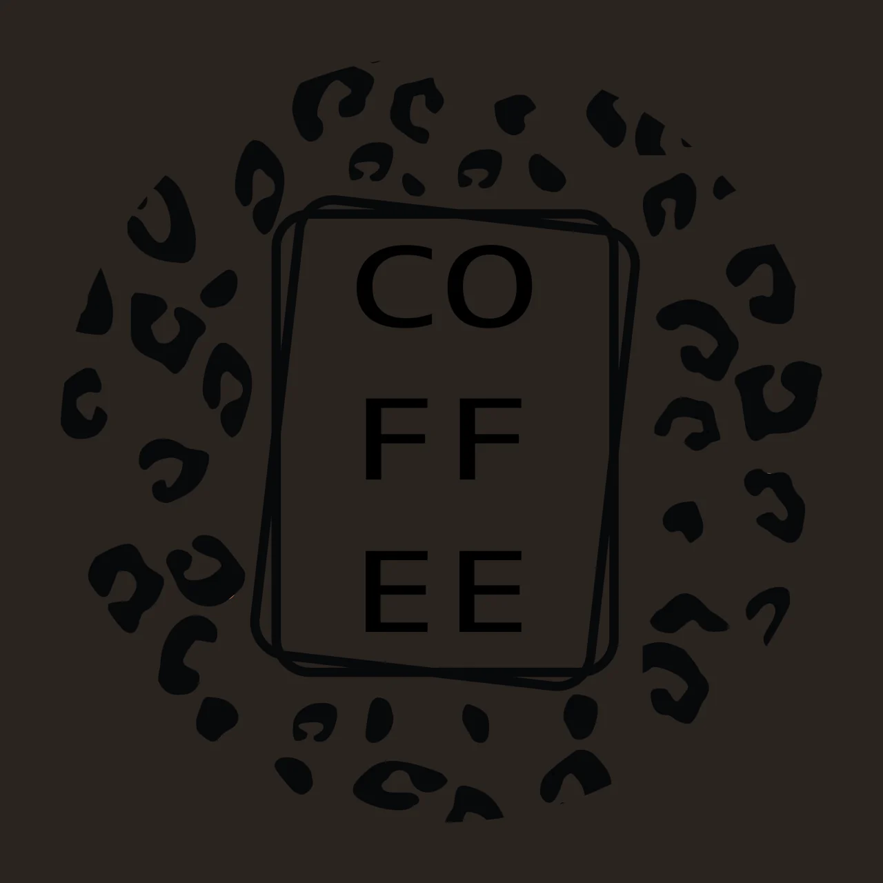COFFEE Typography with leopard print, rectangle in black, white graphic Style contrast preview thumbnail