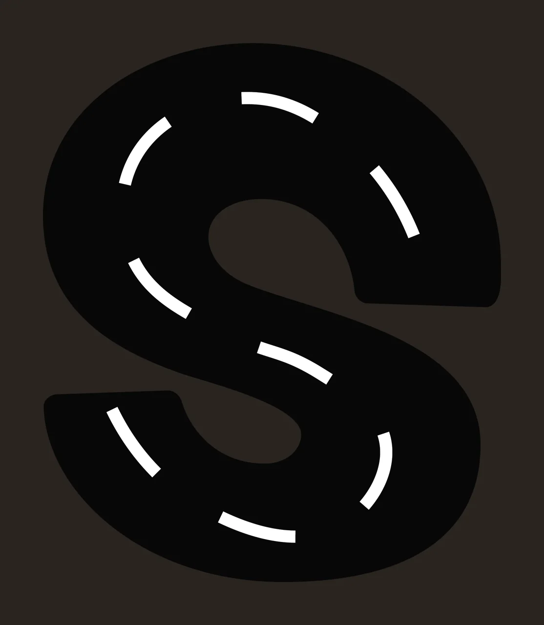 Can Glass Wrap S Letter With Dashed Road contrast preview thumbnail