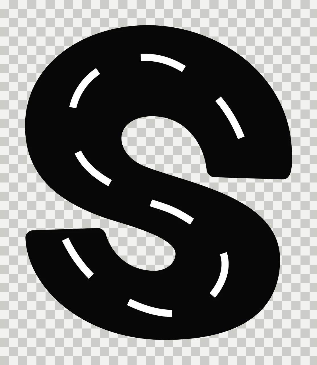Can Glass Wrap S Letter With Dashed Road transparency and detail preview thumbnail
