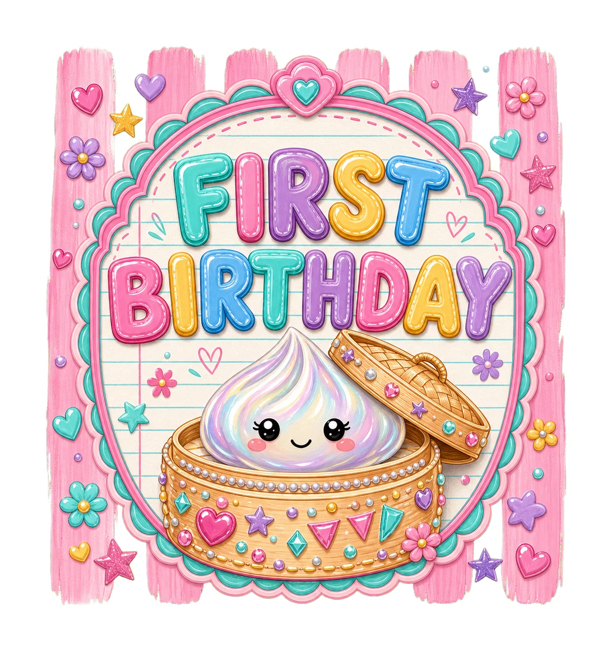 Cute Dumpling Birthday sublimation instant shirt Variation D