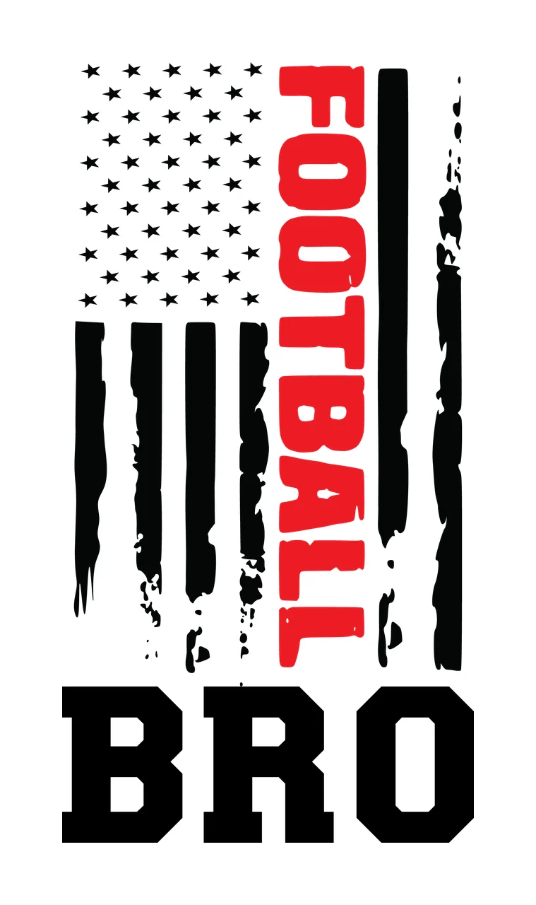 Football Bro Text With Flag Design decoration stars stripes