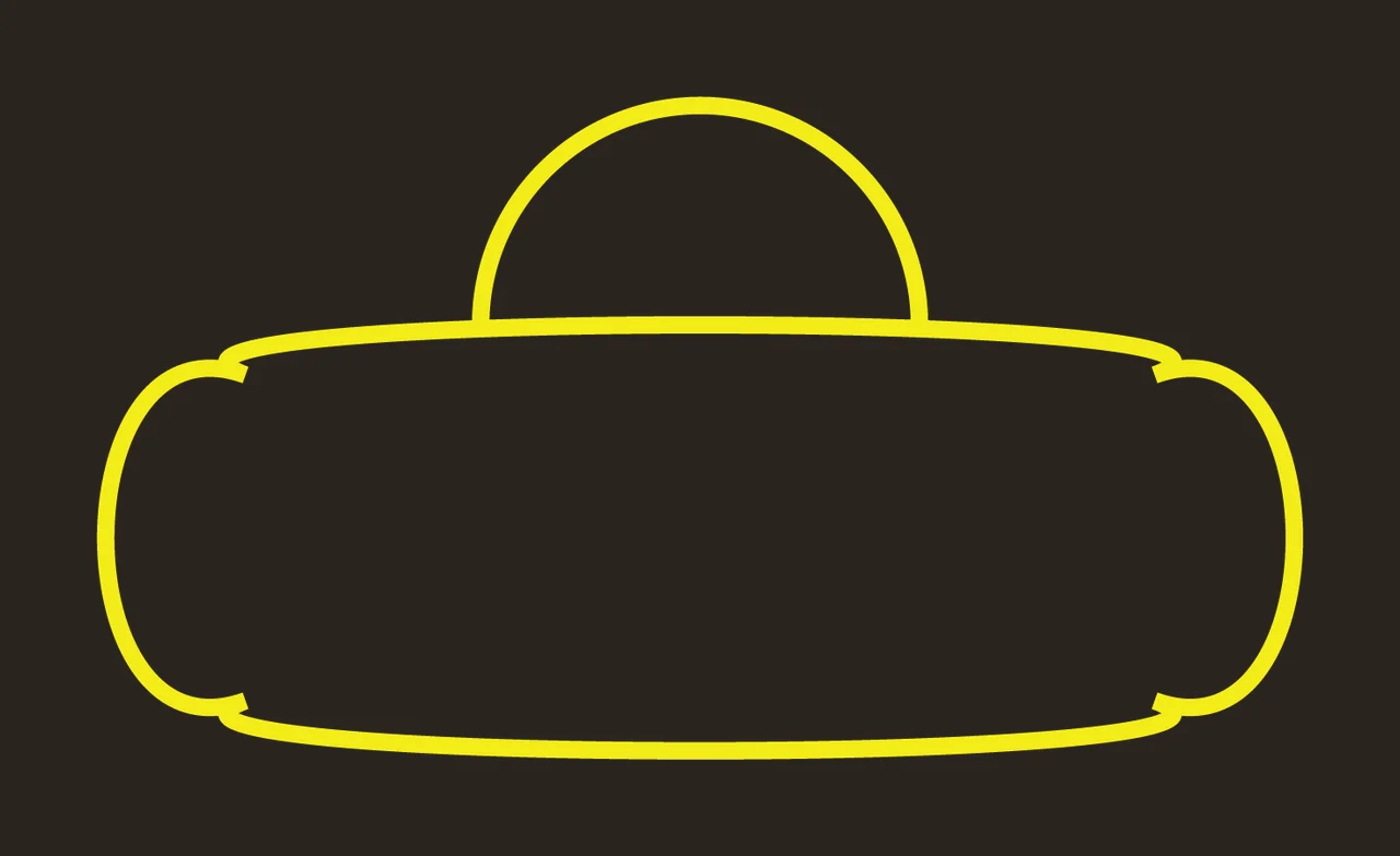 Black Line Drawing Of A Rounded Pill Shape Stationary arch contrast preview thumbnail