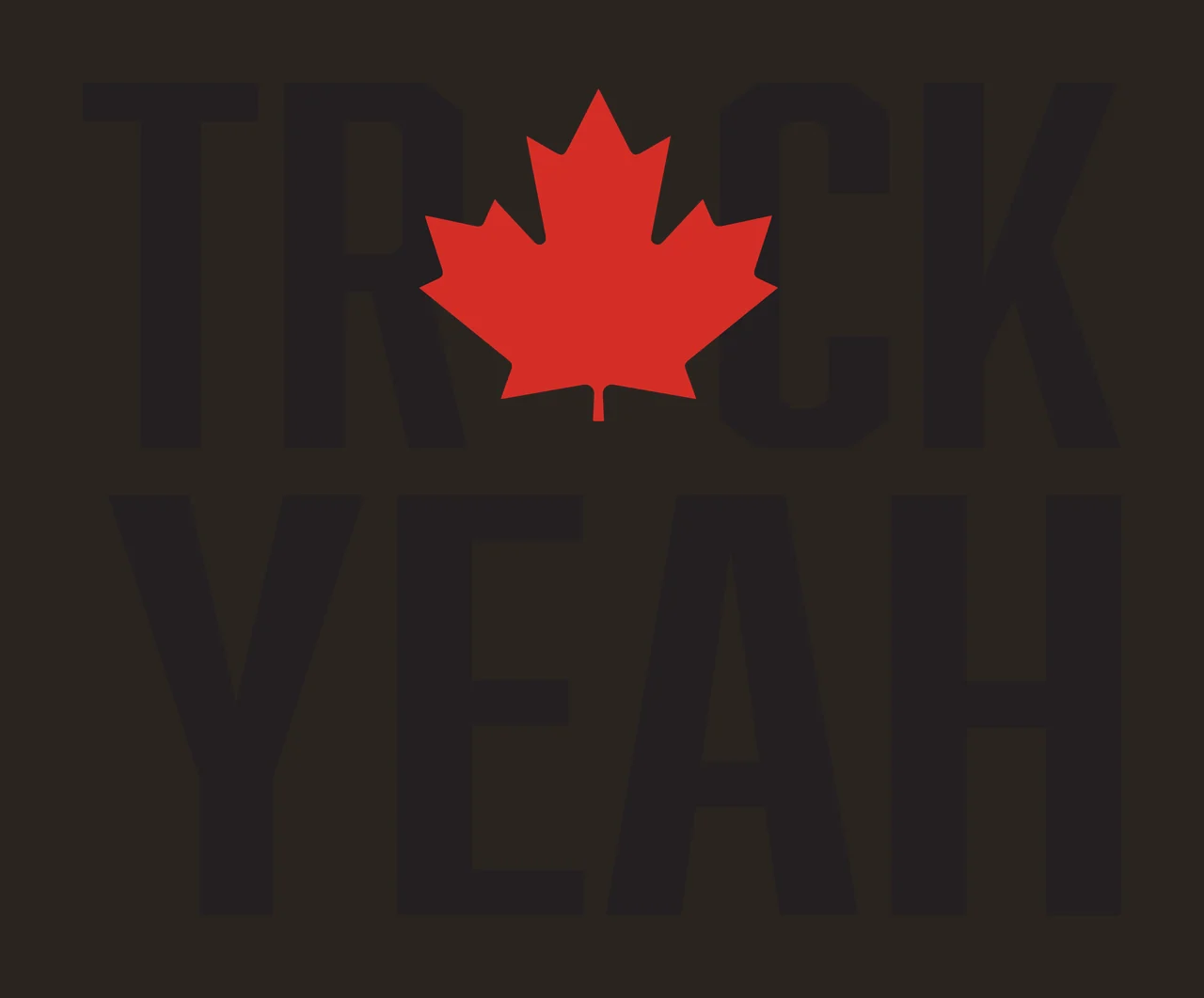 TRUCK YEAH TRUCK YEAH Design with red maple leaf, black text and white background contrast preview thumbnail