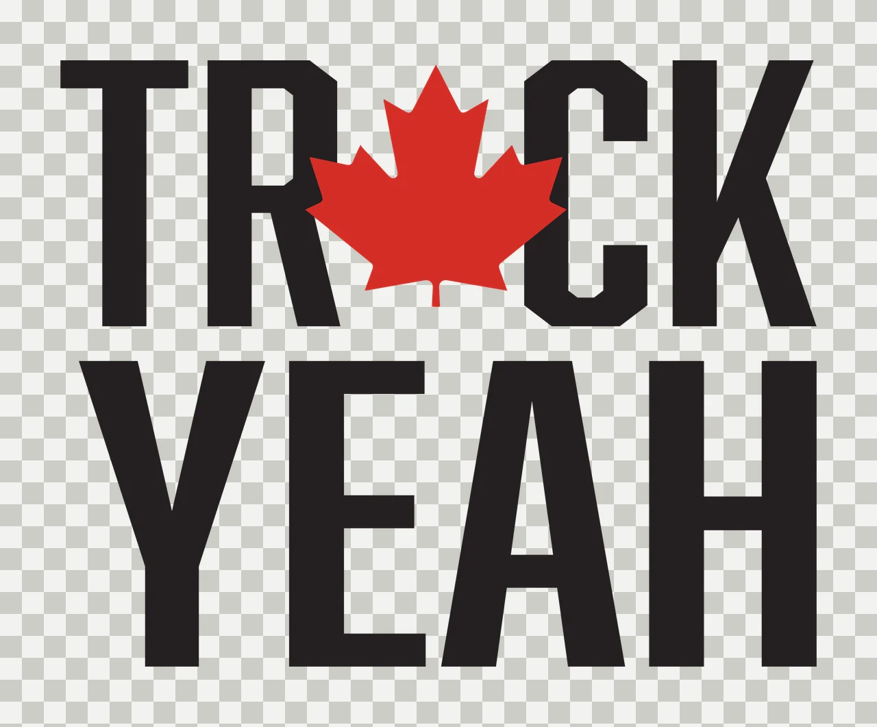 TRUCK YEAH TRUCK YEAH Design with red maple leaf, black text and white background transparency and detail preview thumbnail