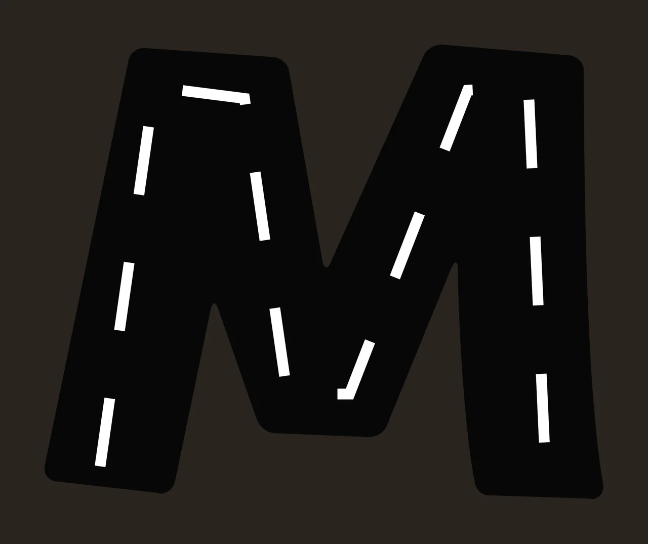 Can Glass Wrap M Letter Road Pattern contrast preview thumbnail