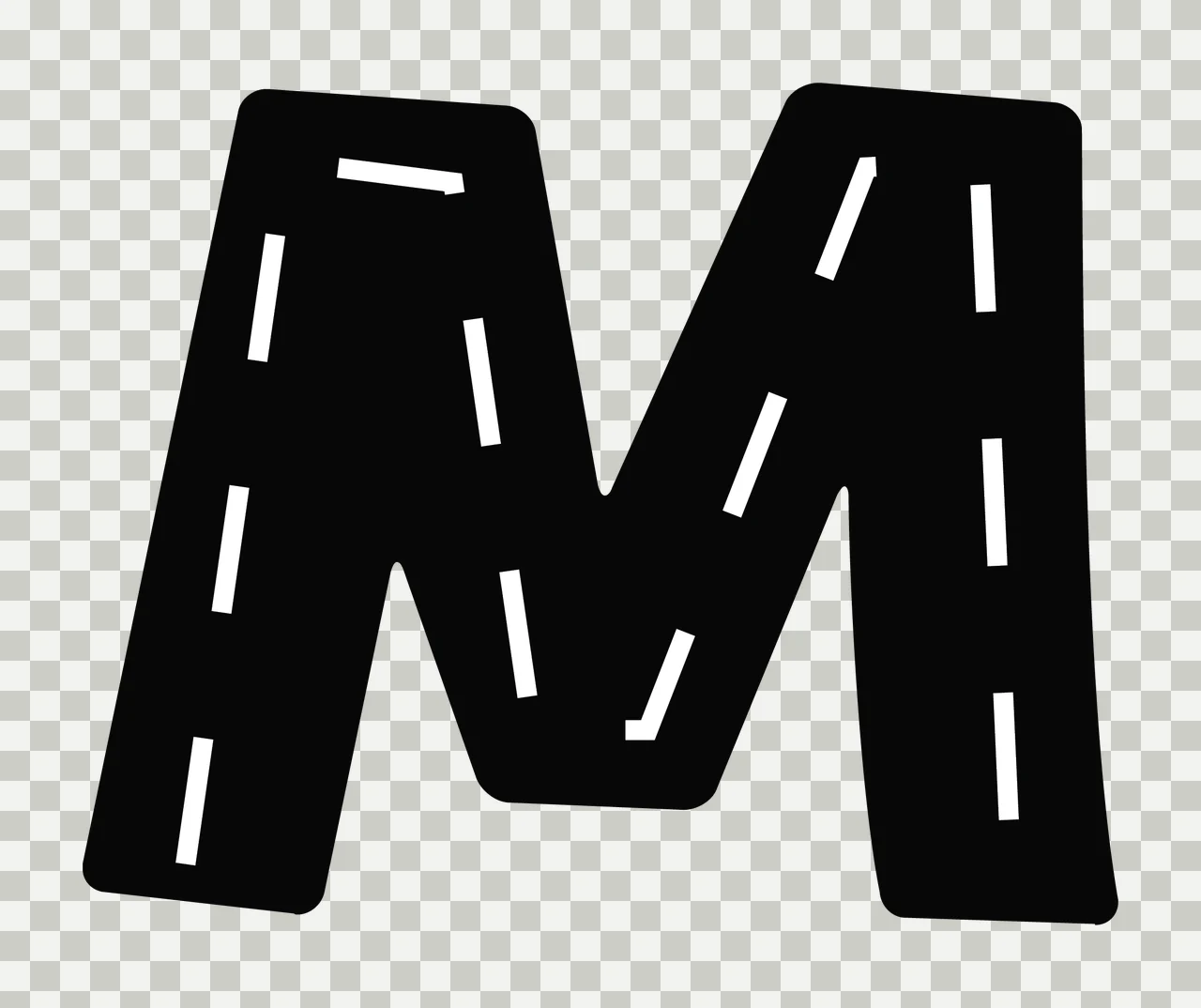 Can Glass Wrap M Letter Road Pattern transparency and detail preview thumbnail