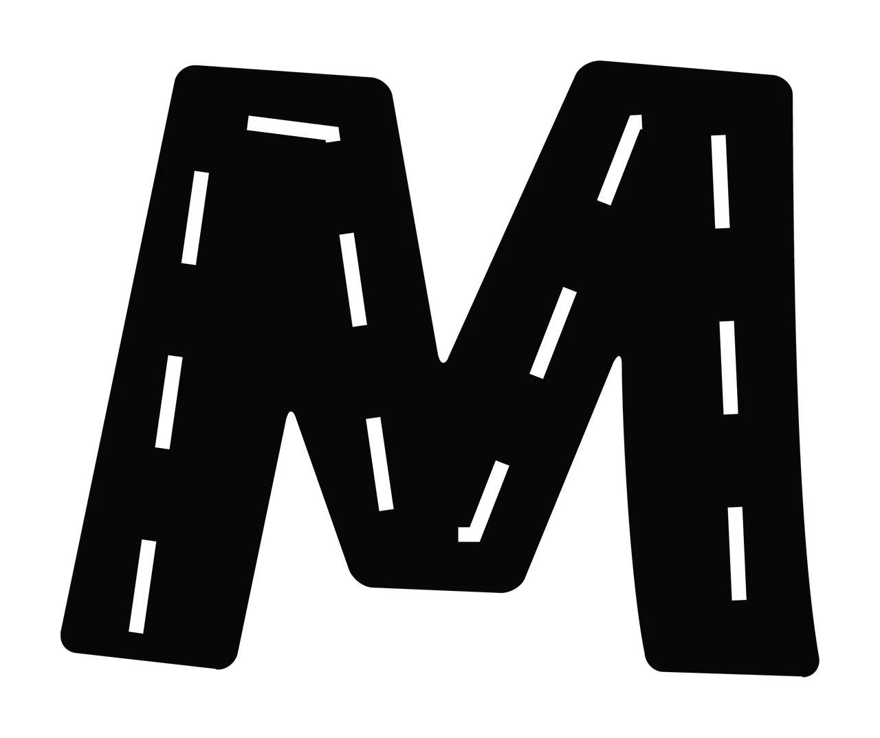 Can Glass Wrap M Letter Road Pattern