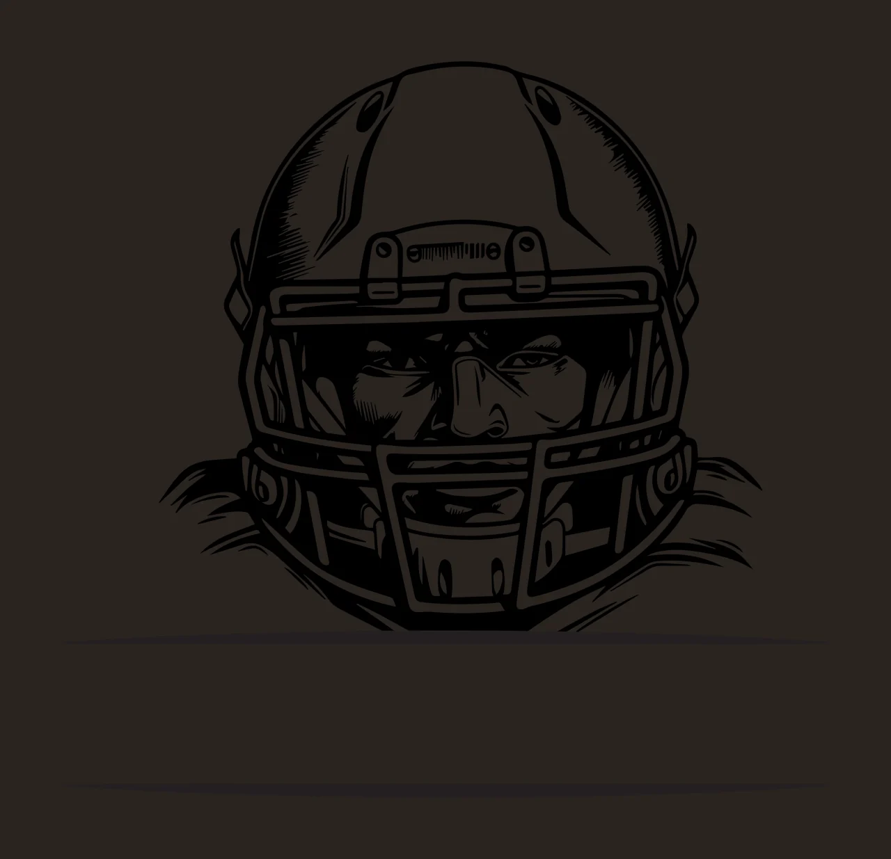 Football Helmet Graphic With Frame sports equipment facing forward contrast preview thumbnail