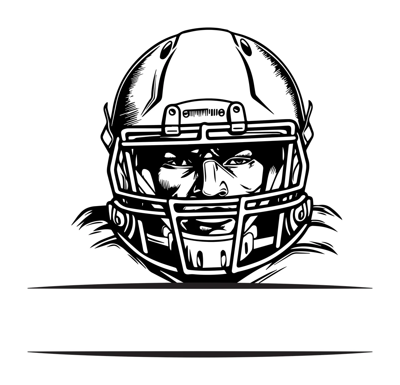 Football Helmet Graphic With Frame sports equipment facing forward