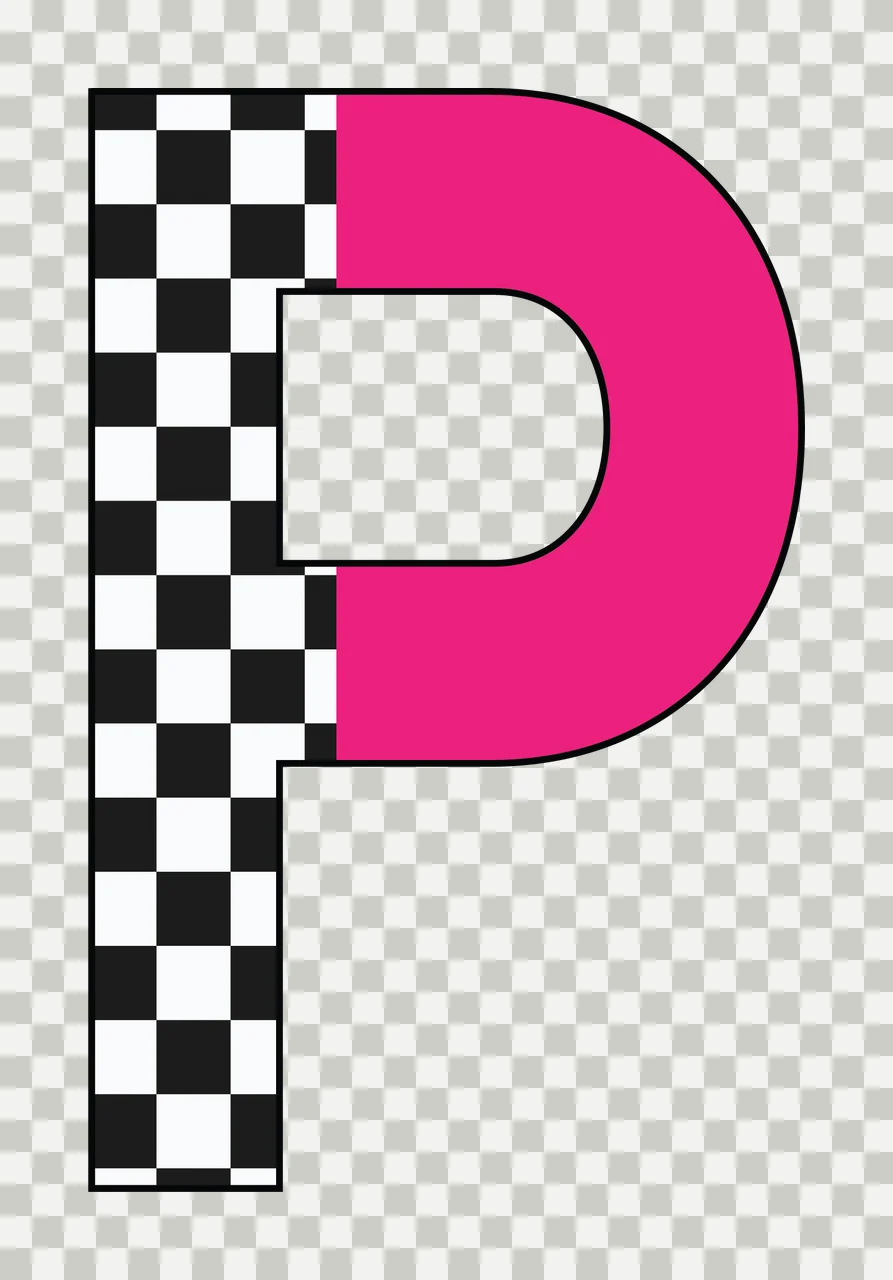 Can Glass Wrap P Pink Checkered Letter transparency and detail preview thumbnail