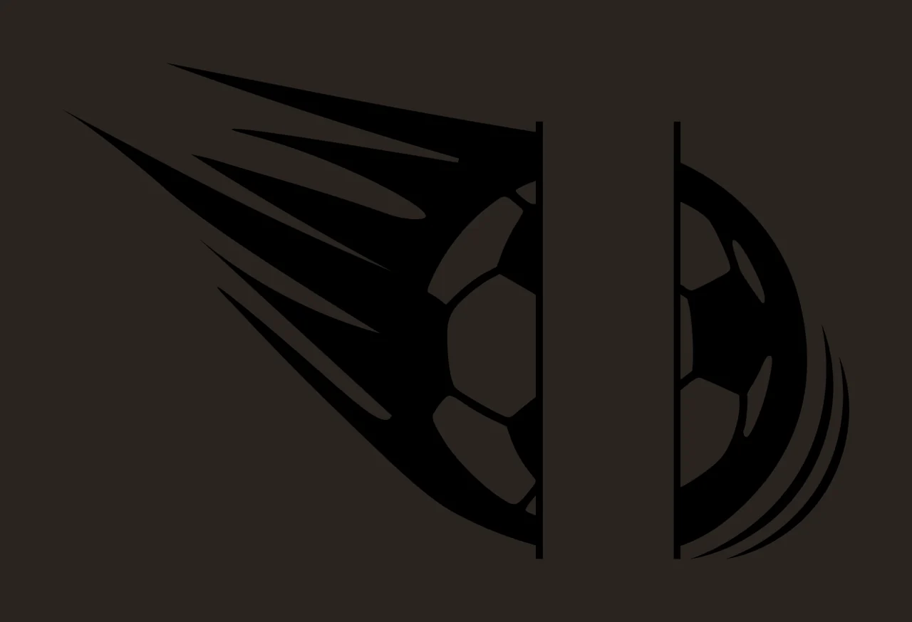 Soccer Ball Silhouette With Speed Lines moving black motion contrast preview thumbnail