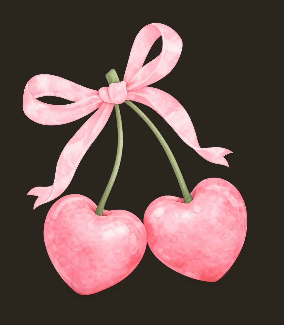 Coquette Cherry Girly Artwork Cute Cherry Design Pink contrast preview thumbnail