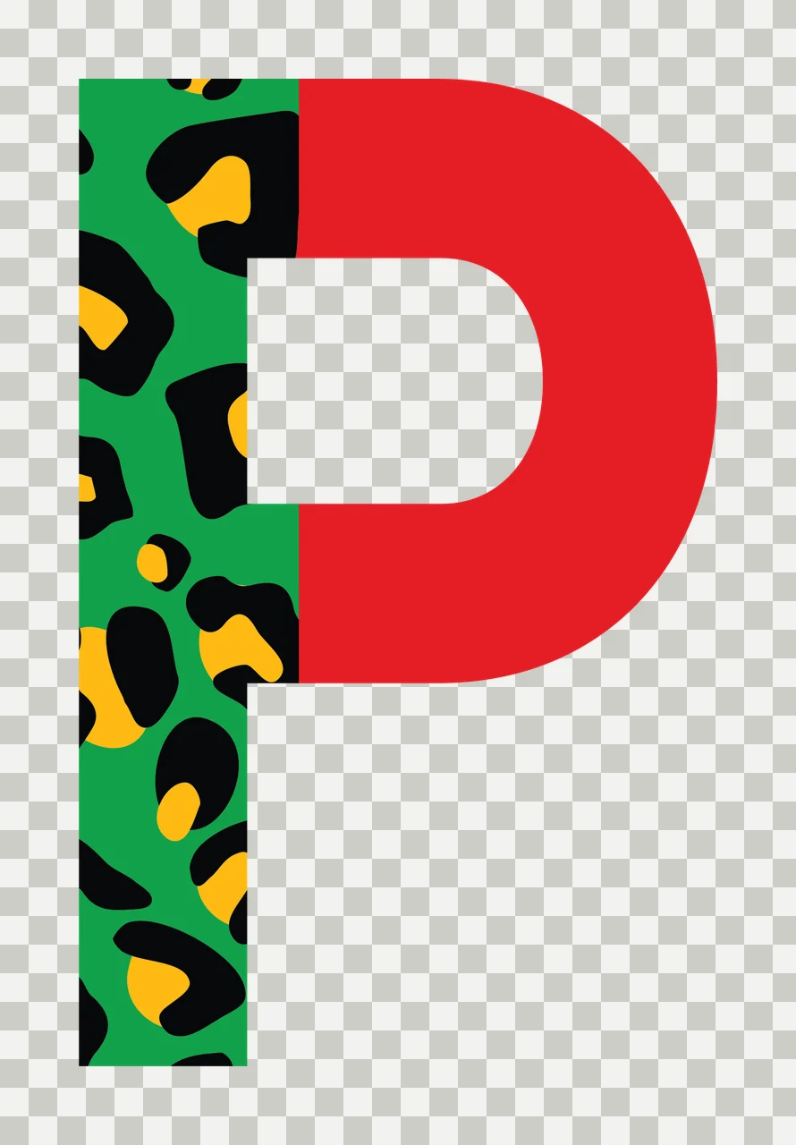 Can Glass Wrap P Letter With Animal Print transparency and detail preview thumbnail